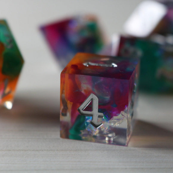 Handmade Resin DND Dice Set - Bards & Cards