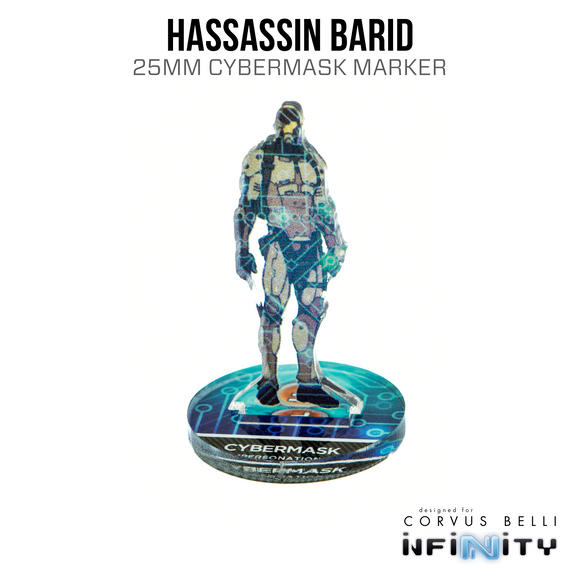 Infinity 3D Markers: Hassassin Barid (25mm Cybermask) - Bards & Cards