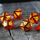 Health Potion Red Zircon Glass DND Dice Set - Bards & Cards