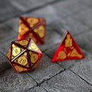 Health Potion Red Zircon Glass DND Dice Set - Bards & Cards