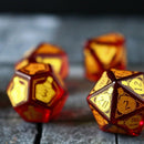 Health Potion Red Zircon Glass DND Dice Set - Bards & Cards