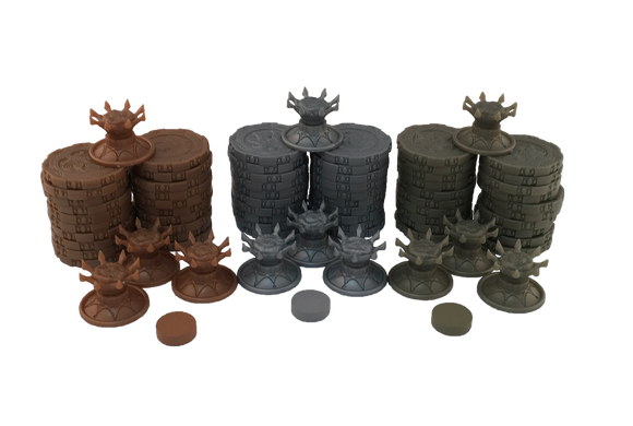 Metallic Plastic Coins & Crowns Set (Cursed Court) - Bards & Cards