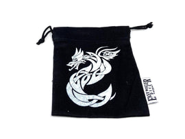Small Cotton Twill Dice Bag - Celtic Knot Dragon Design - Bards & Cards