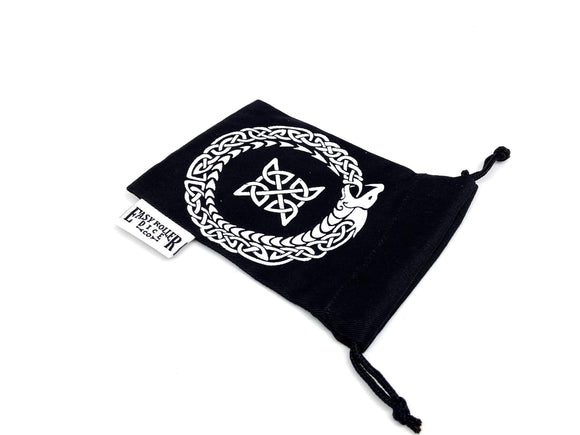 Small Cotton Twill Dice Bag - Ouroboros Design - Bards & Cards