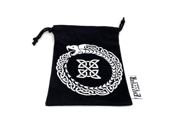 Small Cotton Twill Dice Bag - Ouroboros Design - Bards & Cards