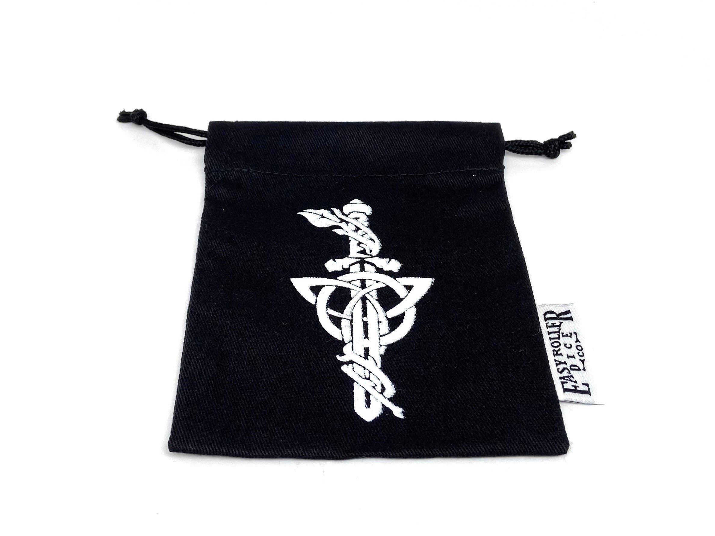 Small Cotton Twill Dice Bag - Dagger Design - Bards & Cards