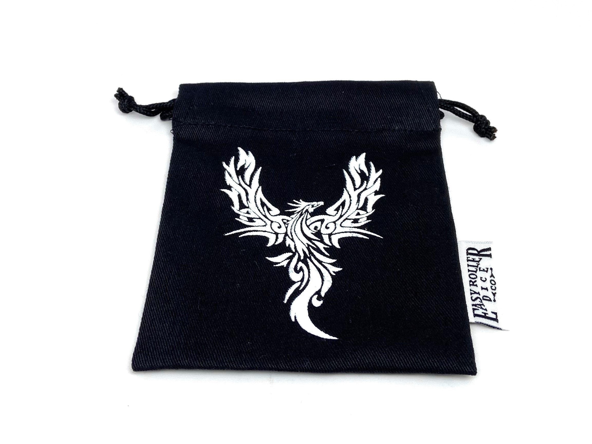 Small Cotton Twill Dice Bag - Phoenix Design - Bards & Cards