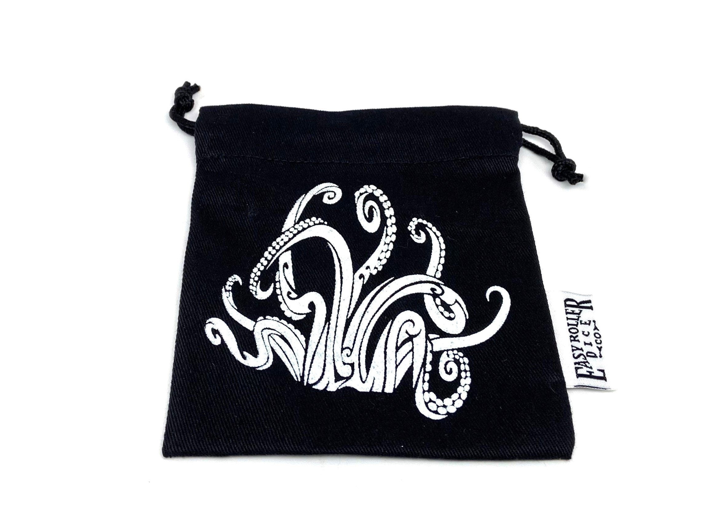 Small Cotton Twill Dice Bag - Tentacles Design - Bards & Cards