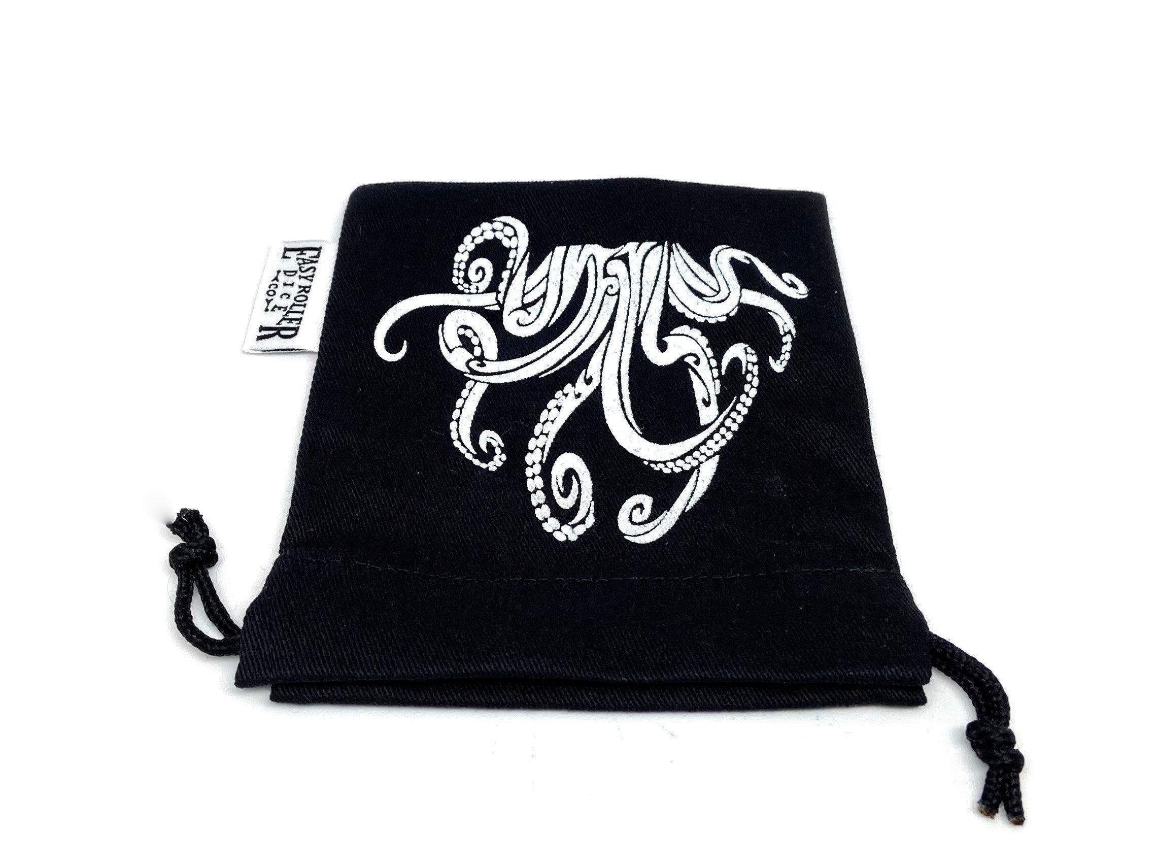 Small Cotton Twill Dice Bag - Tentacles Design - Bards & Cards