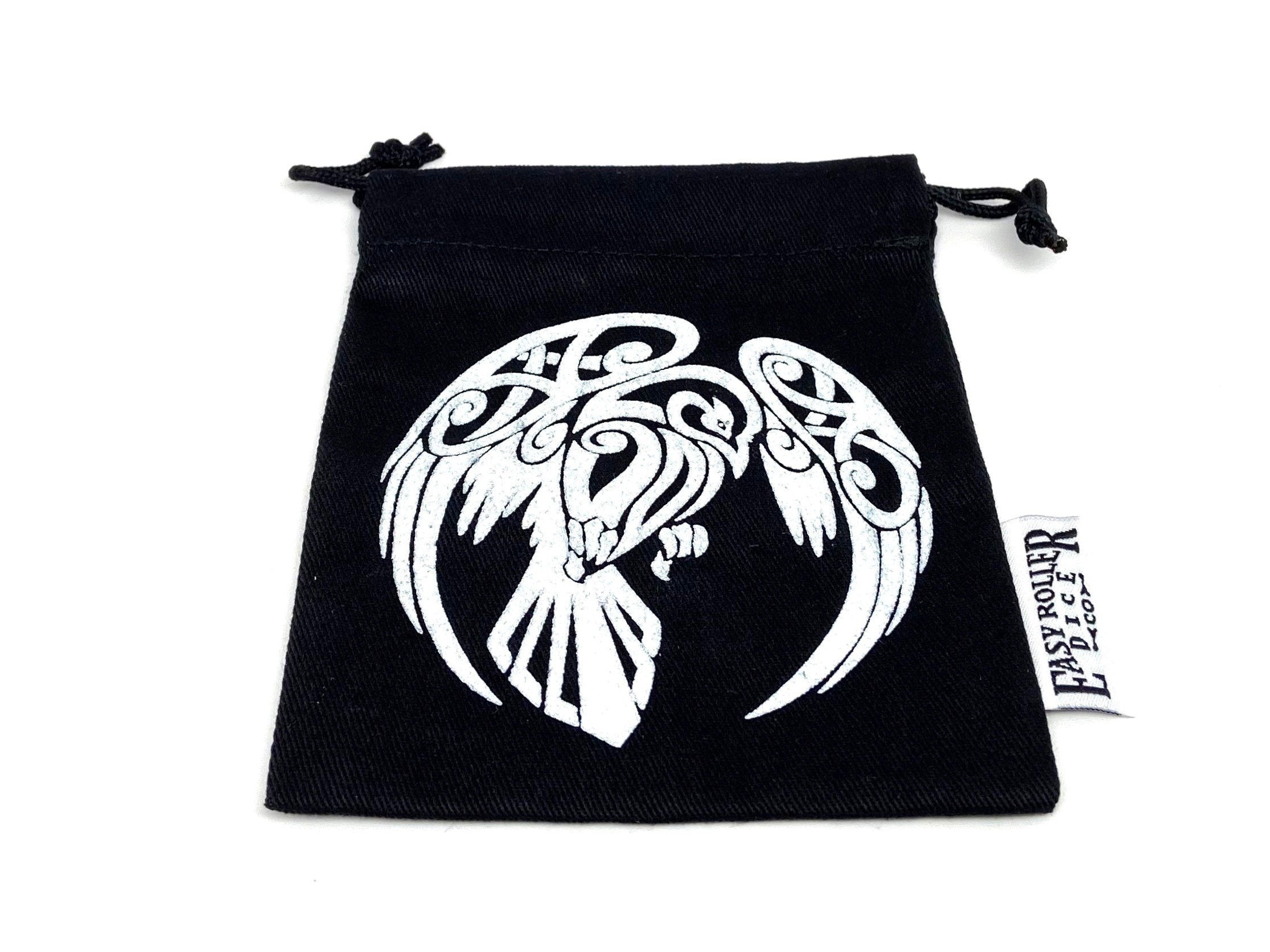 Small Cotton Twill Dice Bag - Raven Design - Bards & Cards