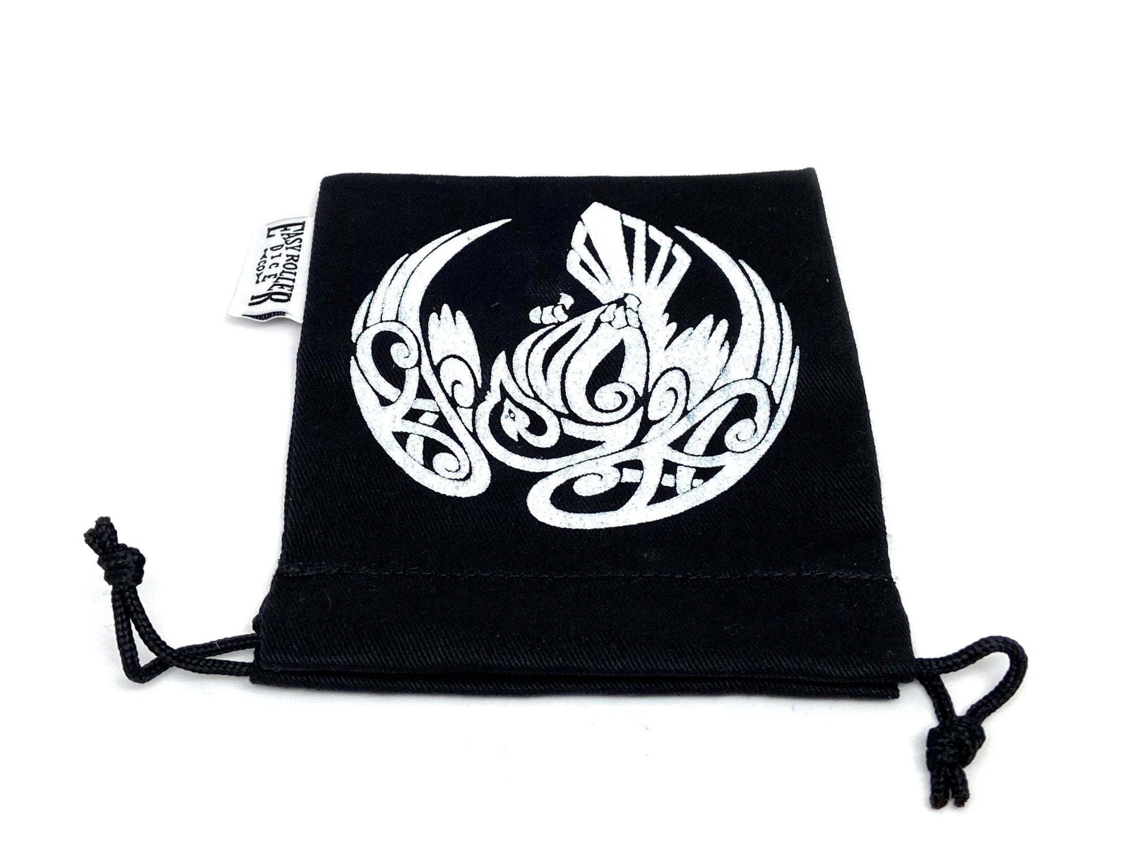 Small Cotton Twill Dice Bag - Raven Design - Bards & Cards