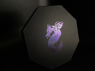Color Shift Dice Tray Lid - Celtic Knot Dragon Design - Bards & Cards
