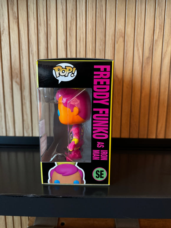 Funko Fundays Experience 2025: Pop! Originals MARVEL Freddy Funko as Iron Man (Blacklight) LE500 - Bards & Cards