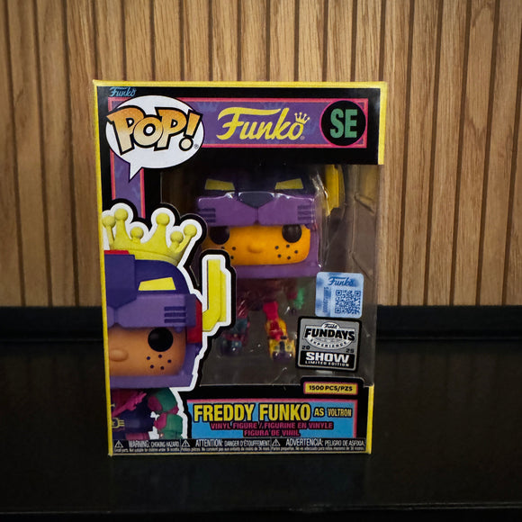 Funko Fundays Experience 2025: Pop! Originals Freddy Funko as Voltron (Blacklight) LE1500 - Bards & Cards