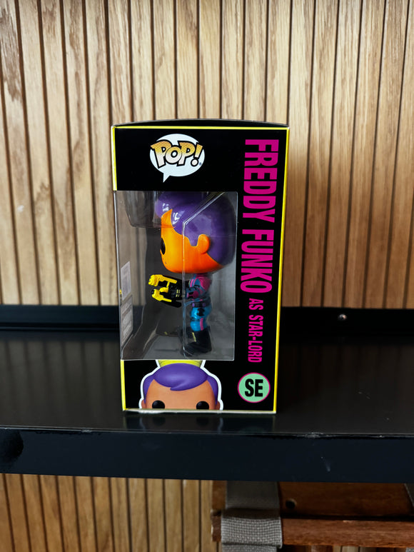 Funko Fundays Experience 2025: Pop! Originals MARVEL GotG Freddy Funko as Star-Lord (Blacklight) LE250 - Bards & Cards