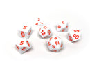 White Opaque with Orange Font - 7 Piece Set - Bards & Cards