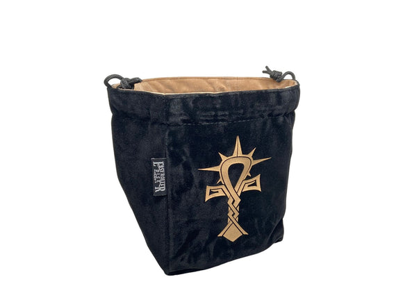 LIMITED EDITION: Black & Tan Cleric Reversible Microfiber Self-Standing Large Dice Bag - Bards & Cards