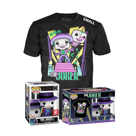 Funko POP! & Tee: Batman 1989 - The Joker with Megaphone (Metallic) Alliance Entertainment Exclusive - Size Small - Bards & Cards