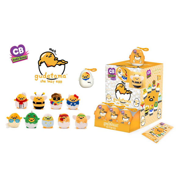Fiesta: Cutie Beans Gudetama Series 3 - 1 Blind Plastic Egg with 3" Plush Clip - Bards & Cards