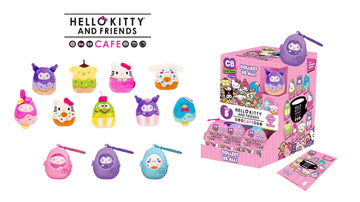 Fiesta: Cutie Beans Sanrio: Hello Kitty Cafe - 1 Blind Plastic Egg with 3.5" Plush Clip - Bards & Cards