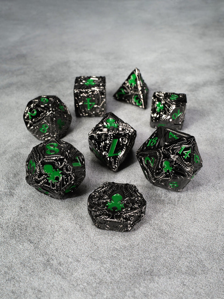 Kraken's Reach 8 pc TTRPG Dice Set - Bards & Cards