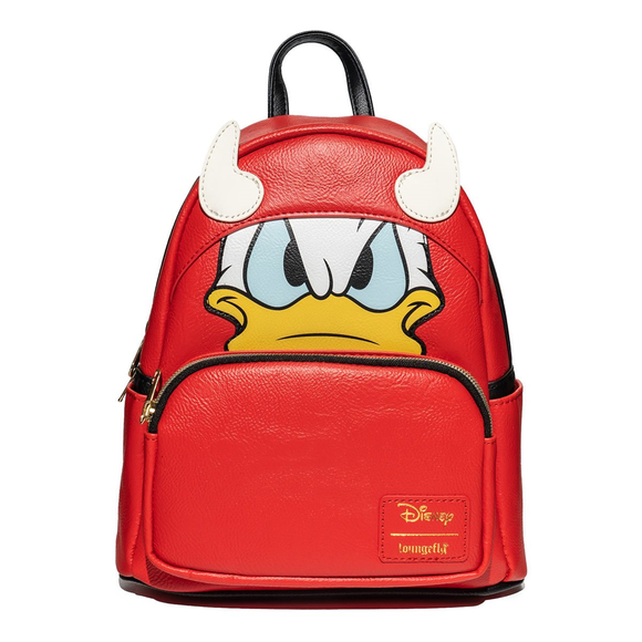 Loungefly: Disney - Devil Donald Duck Cosplay Mini Backpack Entertainment Earth Exclusive - Bards & Cards