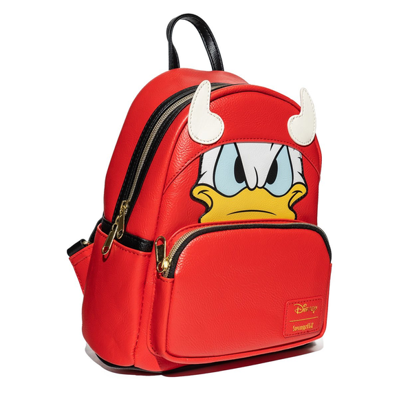 Loungefly: Disney - Devil Donald Duck Cosplay Mini Backpack Entertainment Earth Exclusive - Bards & Cards