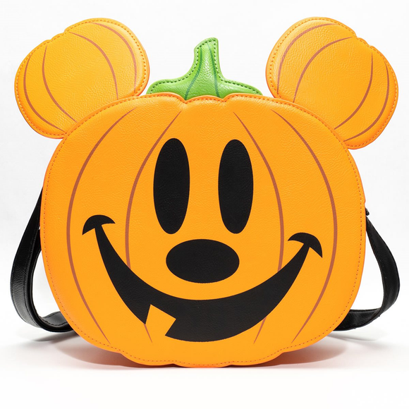 Loungefly: Disney - Mickey Mouse Jack-O-Lantern Crossbody Bag Entertainment Earth Exclusive - Bards & Cards