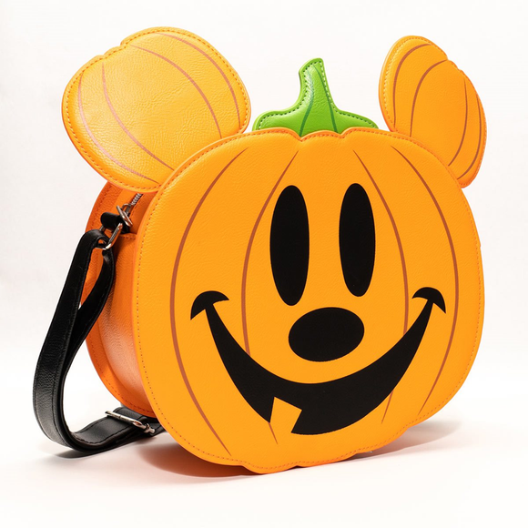 Loungefly: Disney - Mickey Mouse Jack-O-Lantern Crossbody Bag Entertainment Earth Exclusive - Bards & Cards