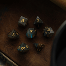 Labradorite Gemstone DND Dice Set - Bards & Cards