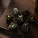 Labradorite Gemstone DND Dice Set - Bards & Cards