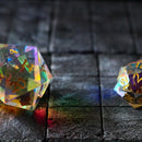Large Dragon Egg Dichroic Glass D20 Gemstone Polyhedral Dice - Bards & Cards
