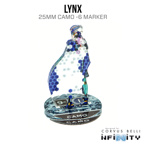 Infinity 3D Markers: Lynx (25mm Camo -6) - Bards & Cards