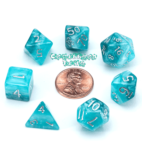 12mm Mighty Tiny Dice Set (7 Dice) - Bards & Cards