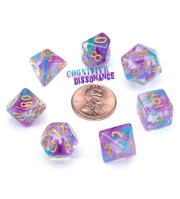 12mm Mighty Tiny Dice Set (7 Dice) - Bards & Cards