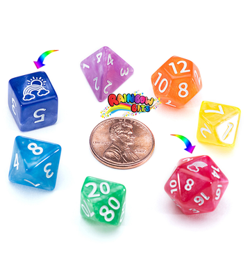 12mm Mighty Tiny Dice Set (7 Dice) - Bards & Cards