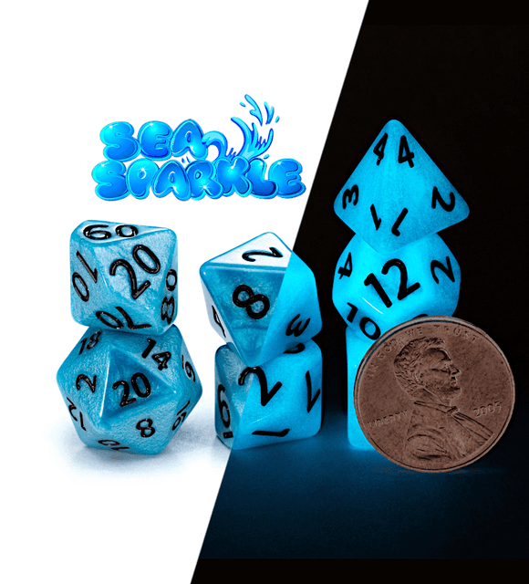 12mm Mighty Tiny Dice Set (7 Dice) - Bards & Cards