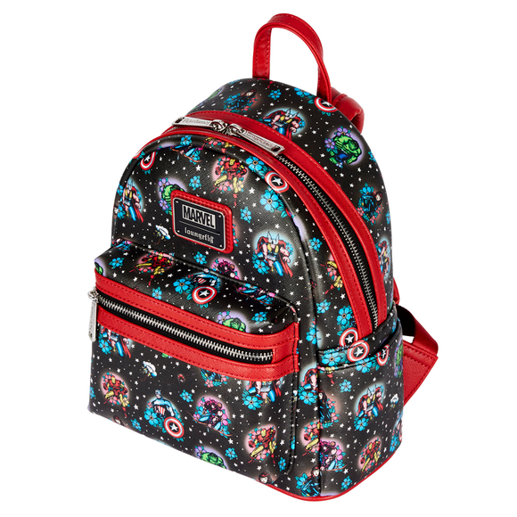 Loungefly: Marvel - Avengers Tattoo Mini Backpack - Bards & Cards