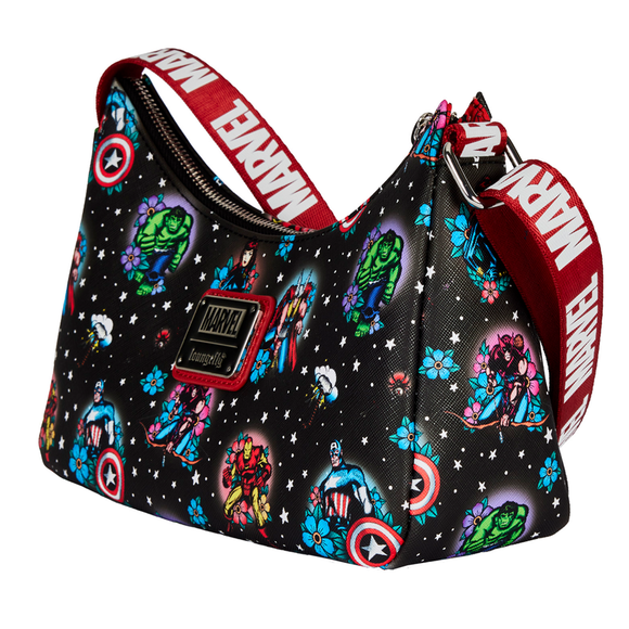 Loungefly: Marvel - Avengers Tattoo Shoulder Bag - Bards & Cards