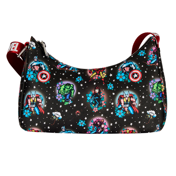 Loungefly: Marvel - Avengers Tattoo Shoulder Bag - Bards & Cards