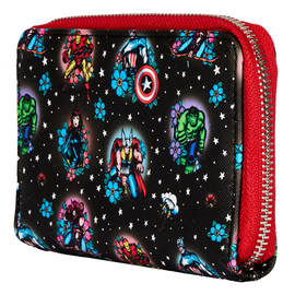 Loungefly: Marvel - Avengers Tattoo Zip Around Wallet - Bards & Cards