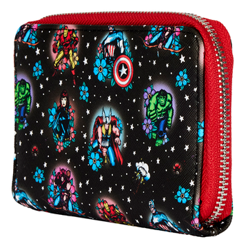Loungefly: Marvel - Avengers Tattoo Zip Around Wallet - Bards & Cards
