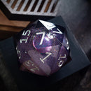 Massive Black Rainbow Glitter Liquid Core 95MM Chonk Handmade Resin Dice And Box - Bards & Cards
