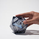 Massive Black Rainbow Glitter Liquid Core 95MM Chonk Handmade Resin Dice And Box - Bards & Cards