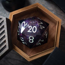 Massive Black Rainbow Glitter Liquid Core 95MM Chonk Handmade Resin Dice And Box - Bards & Cards