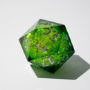 Massive Green Liquid Core 95MM Chonk Handmade Resin Dice And Box - Bards & Cards