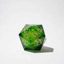 Massive Green Liquid Core 95MM Chonk Handmade Resin Dice And Box - Bards & Cards