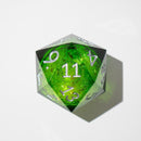 Massive Green Liquid Core 95MM Chonk Handmade Resin Dice And Box - Bards & Cards