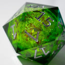 Massive Green Liquid Core 95MM Chonk Handmade Resin Dice And Box - Bards & Cards