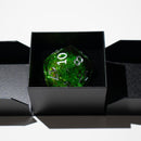 Massive Green Liquid Core 95MM Chonk Handmade Resin Dice And Box - Bards & Cards